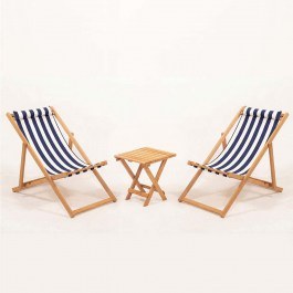 Garden Dining Set Myn (Set 3Pcs) 644MYD1180 40x40x40cm White-Blue WHITE-BLUE