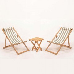 Garden Dining Set Myn (Set 3Pcs) 644MYD1190 40x40x40cm White-Brown