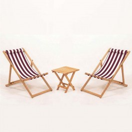 Garden Dining Set Myn (Set 3Pcs) 644MYD1184 40x40x40cm White-Claret Red WHITE-RED