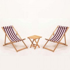 Garden Dining Set Myn (Set 3Pcs) 644MYD1184 40x40x40cm White-Claret Red