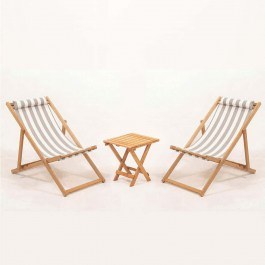 Garden Dining Set Myn (Set 3Pcs) 644MYD1186 40x40x40cm White-Grey WHITE-GREY