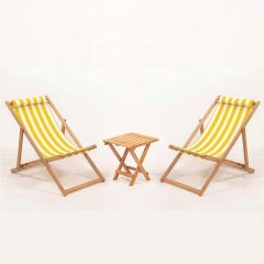 Τραπεζαρία Κήπου Myn (Σετ 3Τμχ) 644MYD1182 40x40x40cm White-Yellow