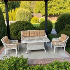 Garden Lounge Hisar (Set 4Pcs) 227VRD1024 Beige-White