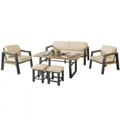 Σαλόνι Κήπου Leo (Σετ 6Τμχ) 227VRD1052 Beige