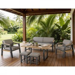 Σαλόνι Κήπου Leo (Σετ 6Τμχ) 227VRD1051 Grey