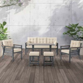 Σαλόνι Κήπου Lilyum (Σετ 6Τμχ) 227VRD1029 Cream CREAM