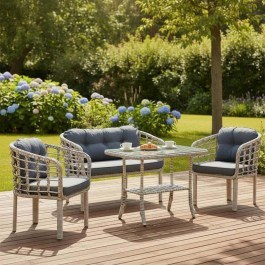 Σαλόνι Κήπου Manolya (Σετ 4Τμχ) 227VRD1043 Dark Grey DARK GREY