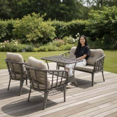 Σαλόνι Κήπου Manolya (Σετ 4Τμχ) 227VRD1041 Grey