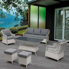 Σαλόνι Κήπου Rondi (Σετ 6Τμχ) 227VRD1065 Dark Grey-Light Grey