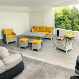 Σαλόνι Κήπου Rondi (Σετ 6Τμχ) 227VRD1060 Grey-Yellow GREY-YELLOW