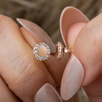 Σκουλαρίκια Ασημένια 155VRN4388 Rose Gold Heliophilia Silver