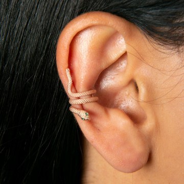 Silver Cartilage Earring 938ELS4166 3cm Rose Gold Elika Silver