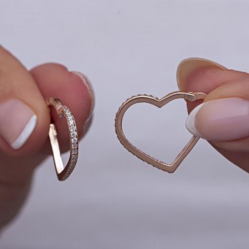 Σκουλαρίκια Ασημένια 912VRN1344 Rose Gold Heliophilia Silver