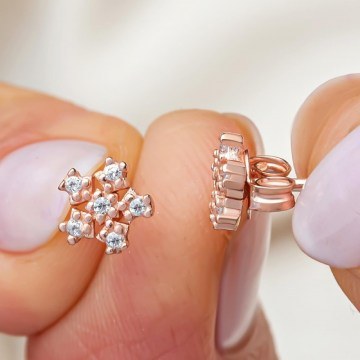 Σκουλαρίκια Ασημένια 155VRN4456 Rose Gold Heliophilia Silver