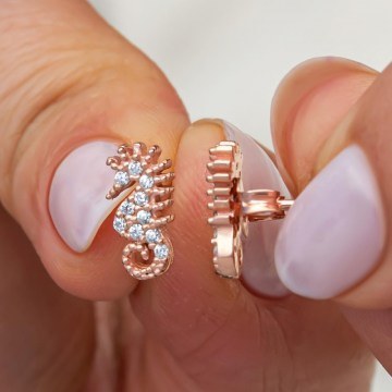 Σκουλαρίκια Ασημένια 155VRN4451 Rose Gold Heliophilia Silver