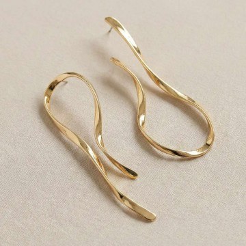 Earring 511AUR1984 8x2,5cm Gold Heliophilia Silver