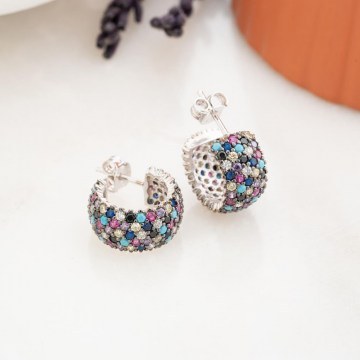 Σκουλαρίκια Ασημένια 155VRN4516 Multicolor Heliophilia Silver