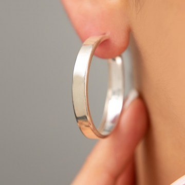 Silver Earring 938ELS3263 D39mm Silver Elika Silver