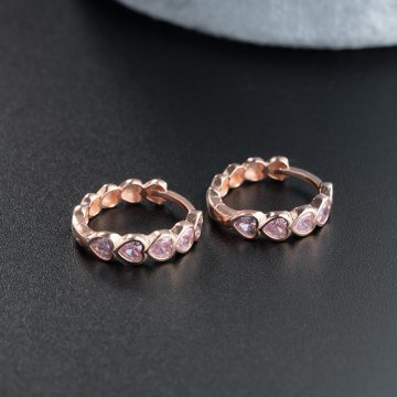 Silver Earring 155VRN4541 Rose Gold Heliophilia Silver