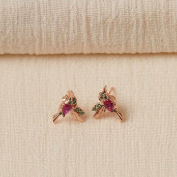 Earring 719GLN2476 0,8x0,9cm Rose Gold Heliophilia Silver
