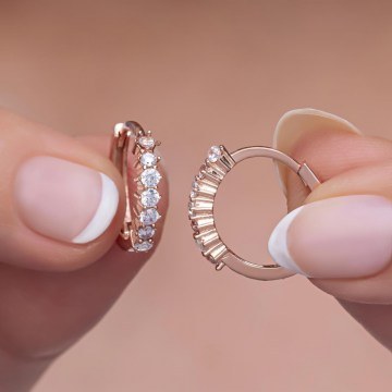 Silver Earring 912VRN1362 Rose Gold-White Heliophilia Silver