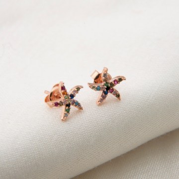Silver Earring 136ELS1838 Rose Gold Elika Silver