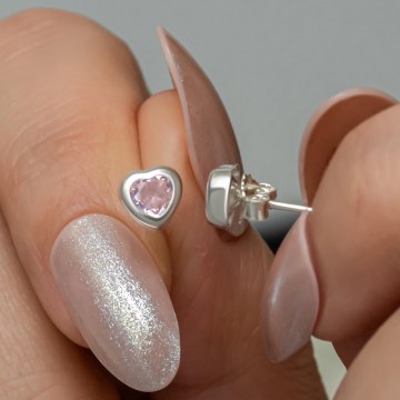 Σκουλαρίκια Ασημένια 155VRN4404 Silver-Pink Heliophilia Silver