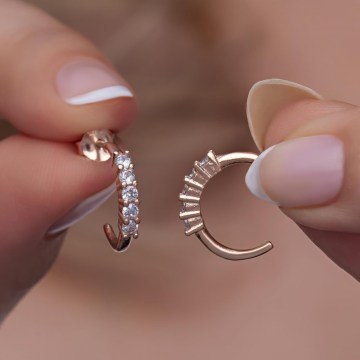 Σκουλαρίκια Ασημένια 912VRN1371 Rose Gold-White Heliophilia Silver