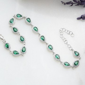 Silver Bracelet 912VRN1251 Silver-Green Heliophilia Silver