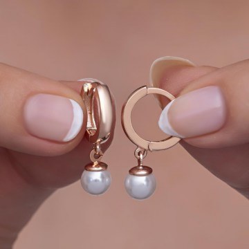 Σκουλαρίκια Ασημένια 912VRN1320 Rose Gold-White Heliophilia Silver