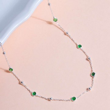 Κολιέ Ασημένιο 189RSM1176 43cm Green Heliophilia Silver