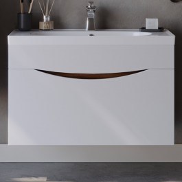 Έπιπλο Μπάνιου Πάγκος Με Νιπτήρα Smile 85 S3BSMIL085WBM 85x45,5x54,5cm White WHITE