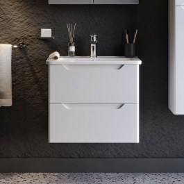 Bathroom Furniture Bench With Washbasin Perla 60 S3BPERL060W 60x46x53cm White WHITE