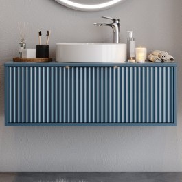 Έπιπλο Μπάνιου Πάγκος Με Νιπτήρα Hole 85 S3BHOL085BL 83x50x37cm Blue-White BLUE-WHITE