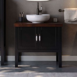 Έπιπλο Μπάνιου Πάγκος Με Νιπτήρα London S3BLON085BLM 85x50x72cm Black BLACK