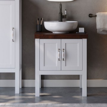 Bathroom Furniture Bench With Washbasin London 65 S3BLON065WHM 65x50x72cm White
