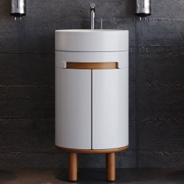 Bathroom Furniture Countertop With Washbasin Masal 42 S3BMAS042WH 42x51x69cm White WHITE