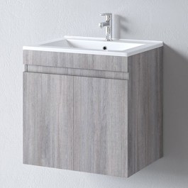 Έπιπλο Μπάνιου Πάγκος Με Νιπτήρα Omega 65 S3BOM065GON 65x45x57cm Grey Oak GREIGE