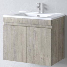 Έπιπλο Μπάνιου Πάγκος Με Νιπτήρα Omega 75 S3BOM075BO0 75x45x60cm Beige-White BEIGE-WHITE