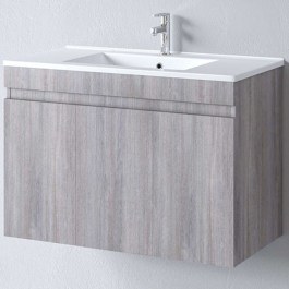 Έπιπλο Μπάνιου Πάγκος Με Νιπτήρα Omega S3BOM090GO0 90x45x60cm Grey Oak GREY OAK