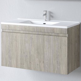 Έπιπλο Μπάνιου Πάγκος Με Νιπτήρα Omega 100 S3BOM100BON 100x45x60cm Beige-White BEIGE-WHITE