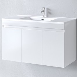 Έπιπλο Μπάνιου Πάγκος Με Νιπτήρα Omega 100 S3BOM100GL0 100x45x60cm White WHITE