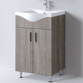 Έπιπλο Μπάνιου Πάγκος Με Νιπτήρα Siena S3BSI055SD0 55x46x83cm Dark Sonoma SONOMA DARK