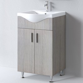 Έπιπλο Μπάνιου Πάγκος Με Νιπτήρα Siena 55 S3BSI055HN0 55x46x83cm Grey-White GREY-WHITE