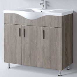 Έπιπλο Μπάνιου Πάγκος Με Νιπτήρα Siena S3BSI100SD0 100x46x83cm Dark Sonoma SONOMA DARK