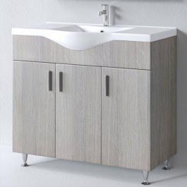 Έπιπλο Μπάνιου Πάγκος Με Νιπτήρα Siena 100 S3BSI100HN0 96x34x83/100x46cm Grey-White GREY-WHITE