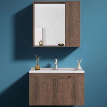 Bathroom Furniture Bench With Washbasin & Mirror Diana 9SDIA060BR 60x47/60x70cm Brown