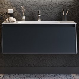 Έπιπλο Μπάνιου Πάγκος Με Νιπτήρα Bella 100 S3BBEL100ANM 101×46.5×46cm Anthracite-White ANTHRACITE-WHITE