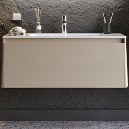 Έπιπλο Μπάνιου Πάγκος Με Νιπτήρα Bella 100 S3BBEL100SBM 101×46.5×46cm Beige-White BEIGE-WHITE