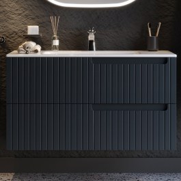 Έπιπλο Μπάνιου Πάγκος Με Νιπτήρα Enza 100 S3BENZA100AN 101×46.5×52cm Anthracite-White ANTHRACITE-WHITE